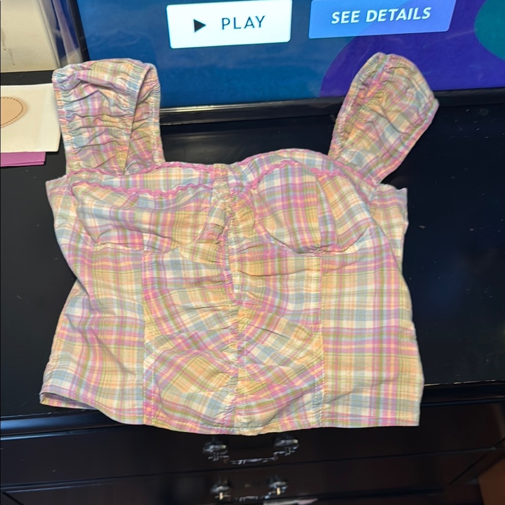 Plaid crop Top